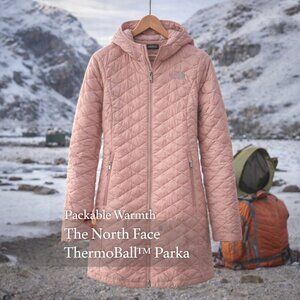 The North Face Women’s Packable Quilted Parka Jacket Pink Blush Size S